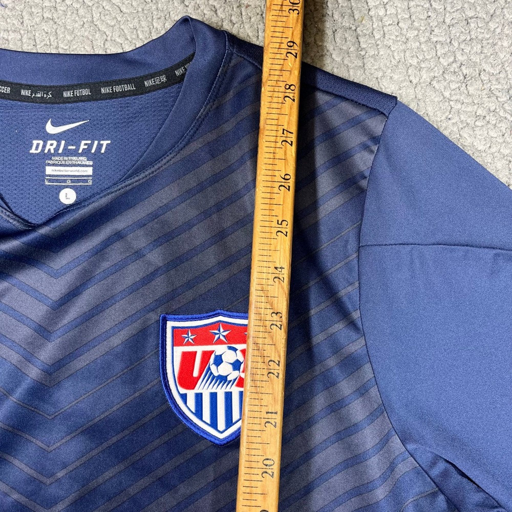 Nike US Soccer USMNT Mens Training Jersey Blue Chevron Dri-FIT 578799-410 L - Picture 10 of 12